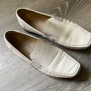 Aldo Women's Cream Leather Loafers